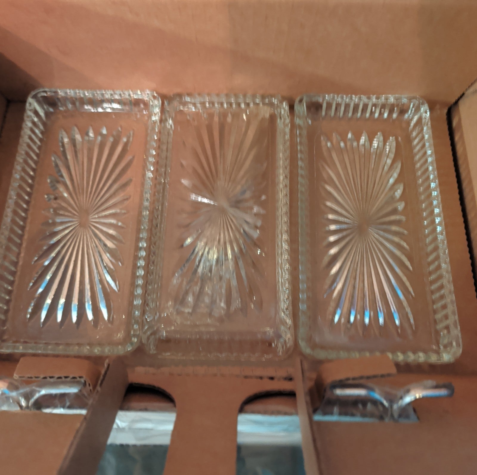 Leonard Silverplate 3 Tier Relish Tray Glass Insert Vintage New Open Box