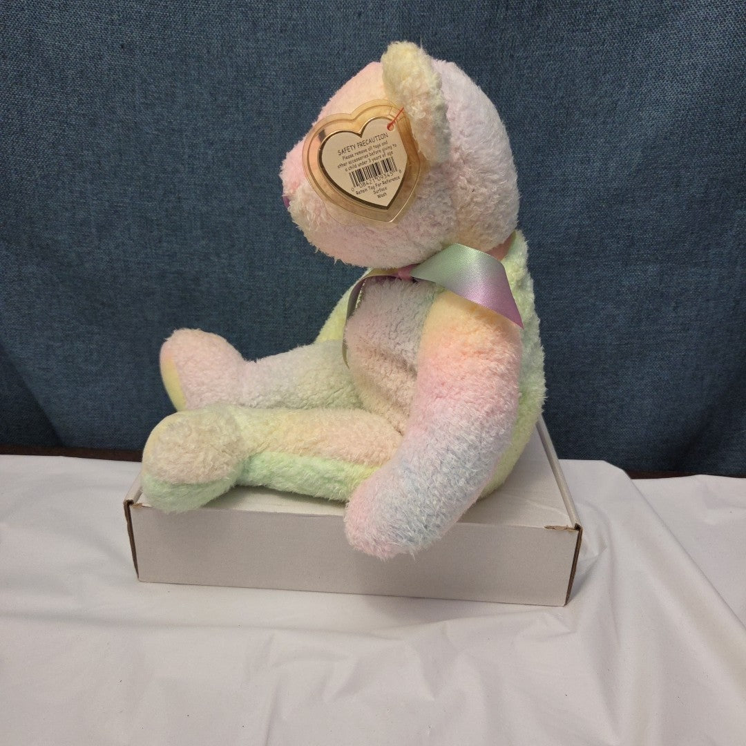 TY Beanie Buddy GROOVY the Bear 1999 | 14" Rainbow Tie-Dye | MWMT Mint Tags
