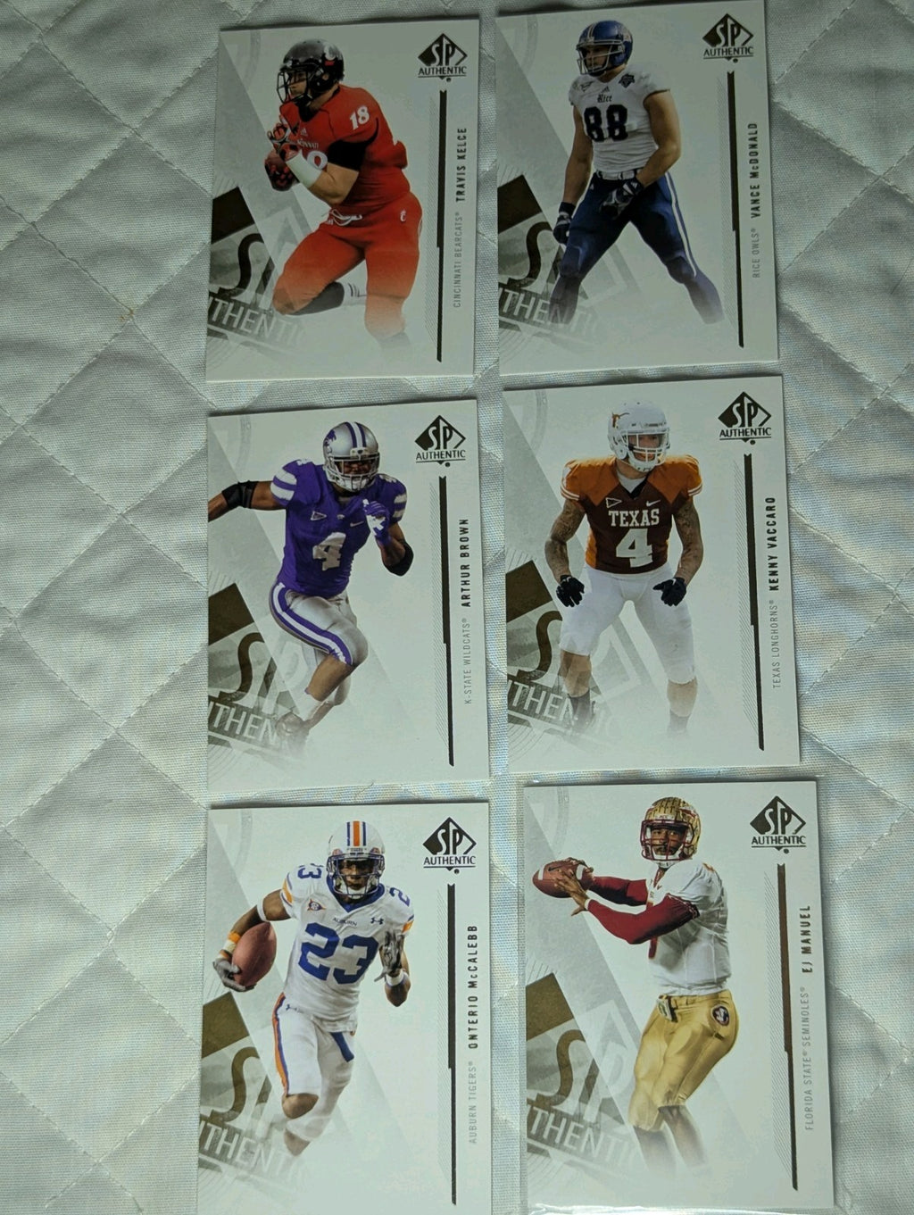 2013 SP Authentic Football COMPLETE BASE SET (1-100) w/ Travis Kelce Rookie RC
