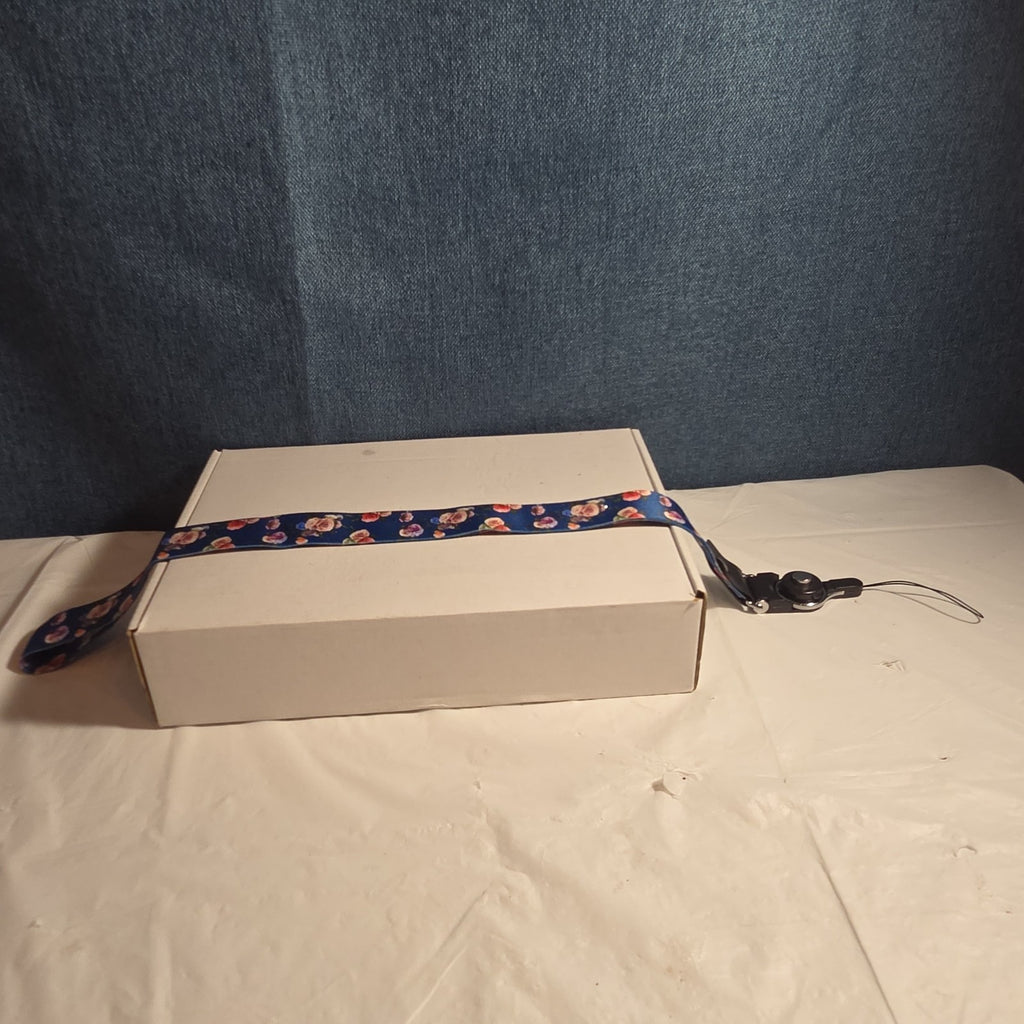 Blue Floral Phone Lanyard Quick Release Detachable Strap Loop