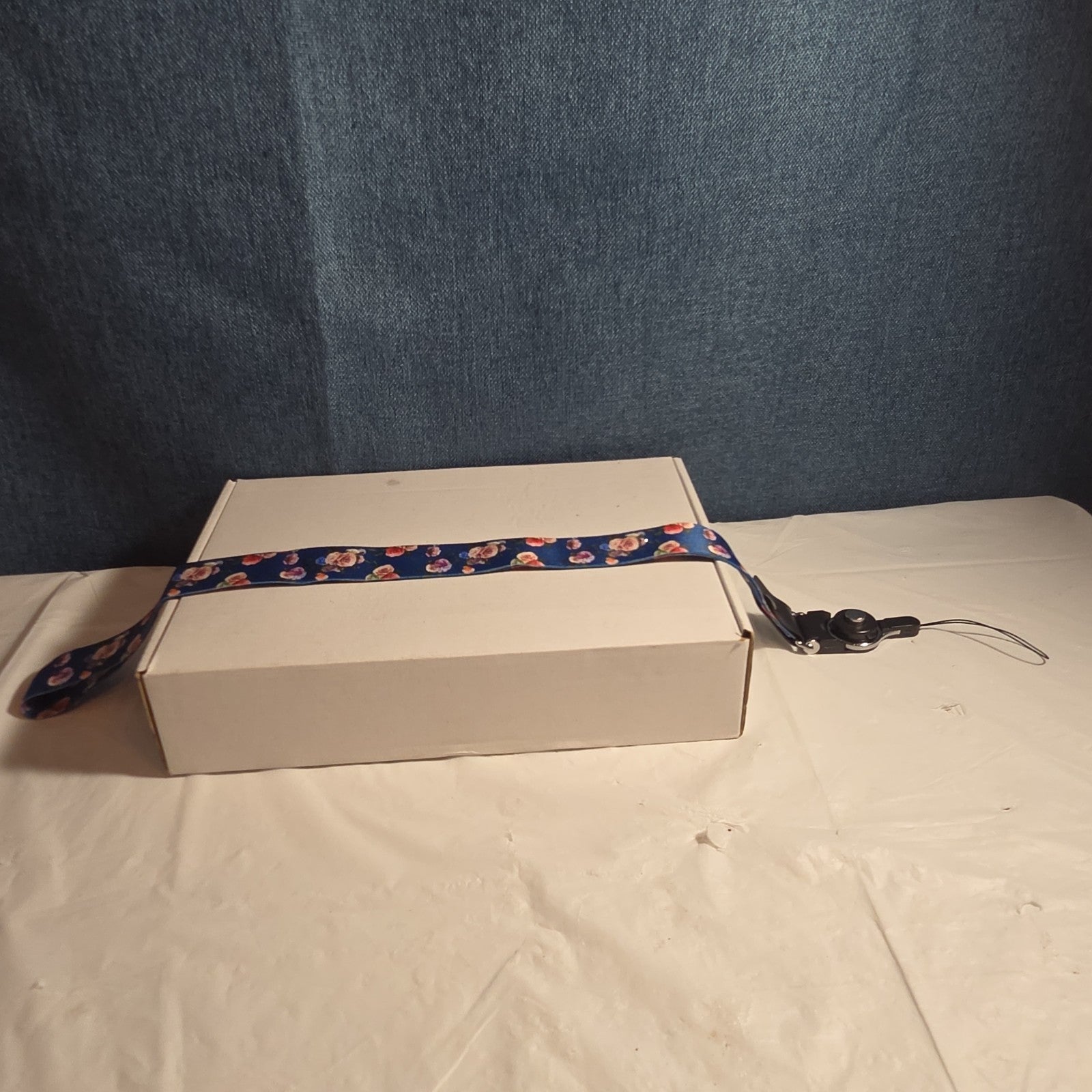 Blue Floral Phone Lanyard Quick Release Detachable Strap Loop