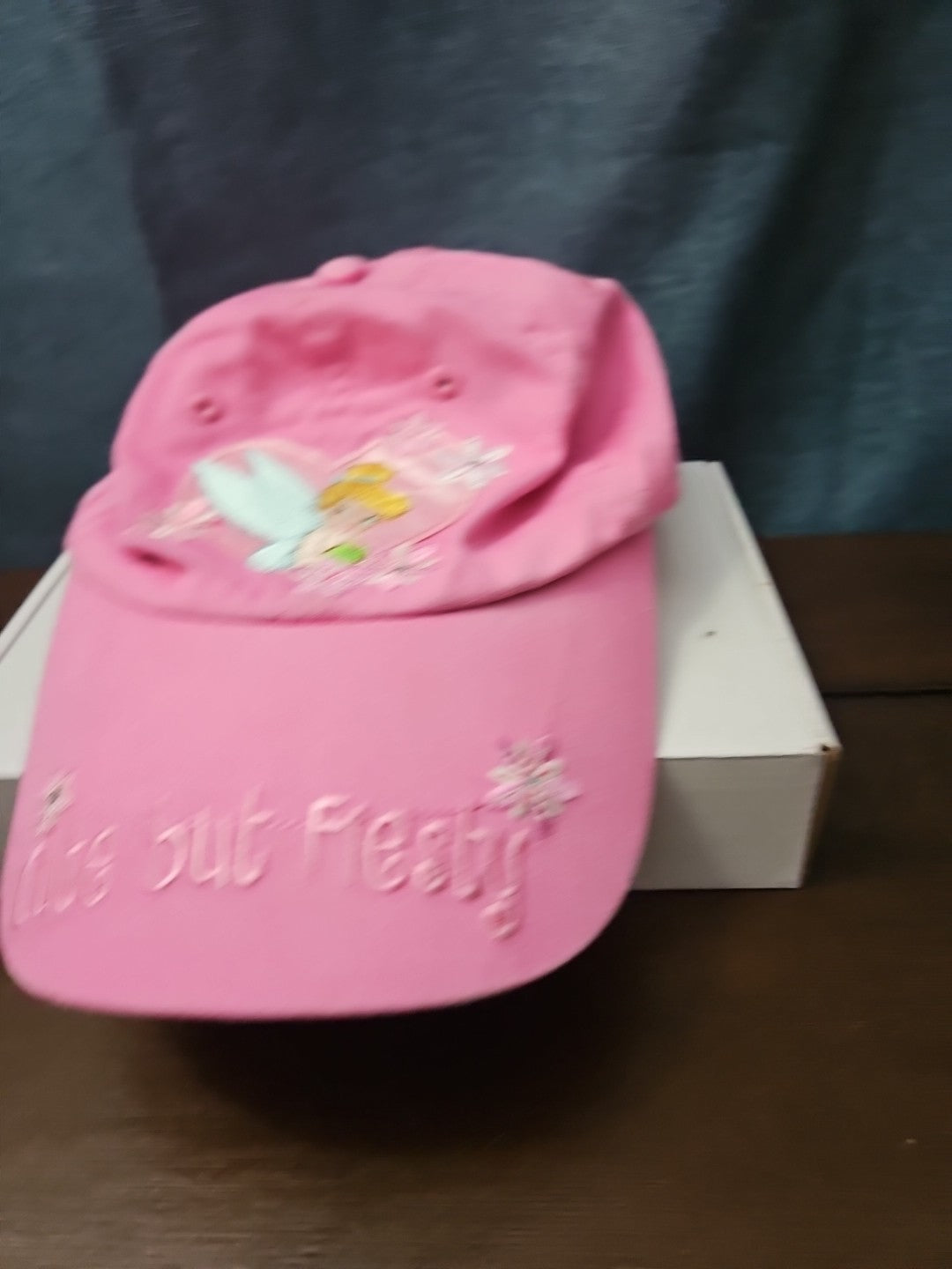 Disney Tinker Bell Hat Pink Baseball Cap "Cute but Feisty" Y2K Embroidered