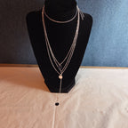 Fashion Silver Tone Multi Tier Lariat Disc Necklace Boho NIP X002Q3ZYJ