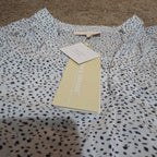 Grand & Greene Blouse Womens XL Speckled Print V-Neck Long Sleeve NWT Shirt