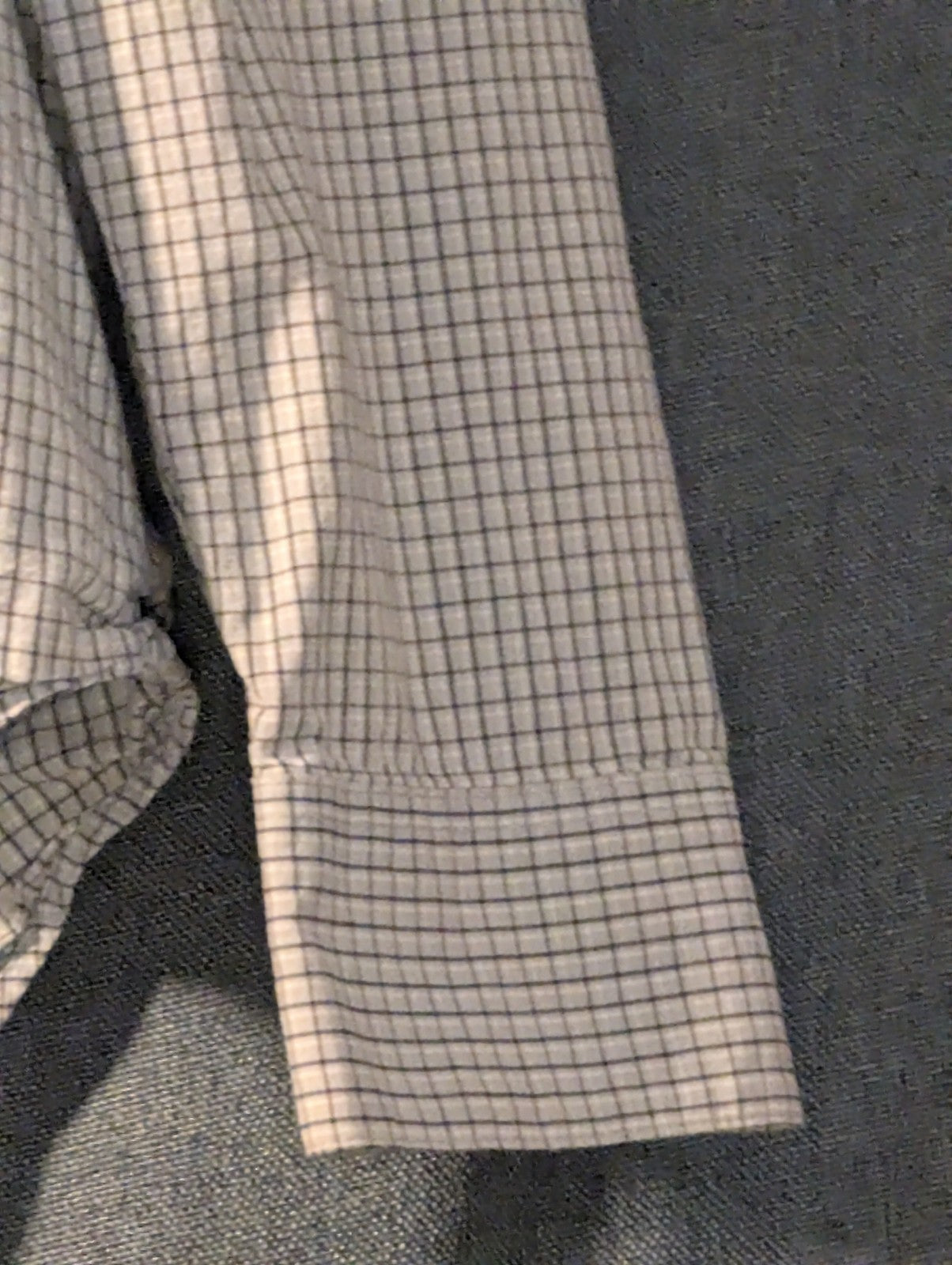 Old Navy Button Down Shirt Men's Large Blue White Grid Check Casual Cotton