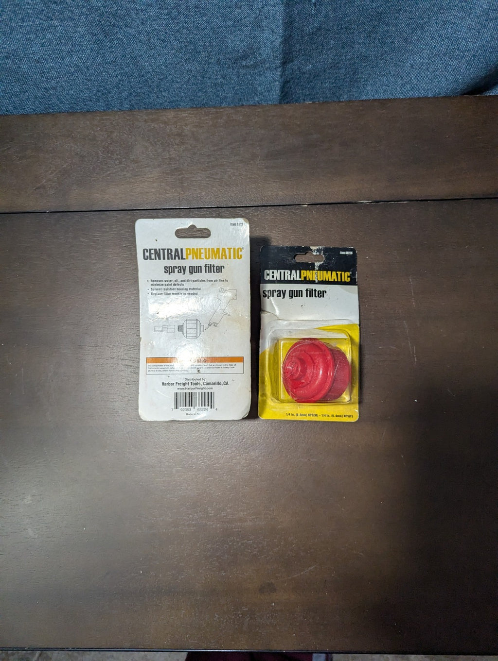2 Central Pneumatic Inline Spray Gun Filters | Water Trap 1/4" NPT | NOS 88224