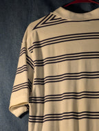 Vintage 90s Polo Ralph Lauren Shirt Men's Large Cream Navy Stripe 