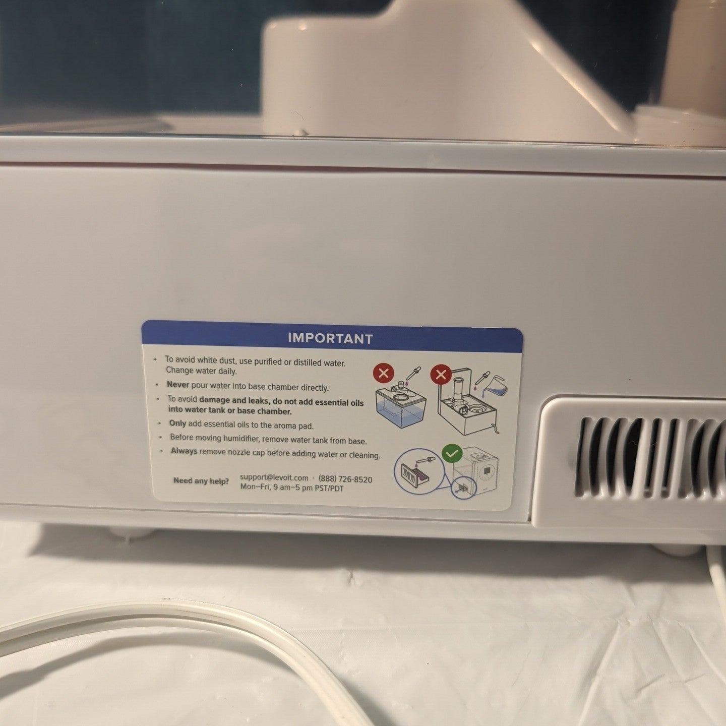 LEVOIT LV600HH Warm Or Cool Mist Ultrasonic Humidifier, Air Vaporizer, Diffuser