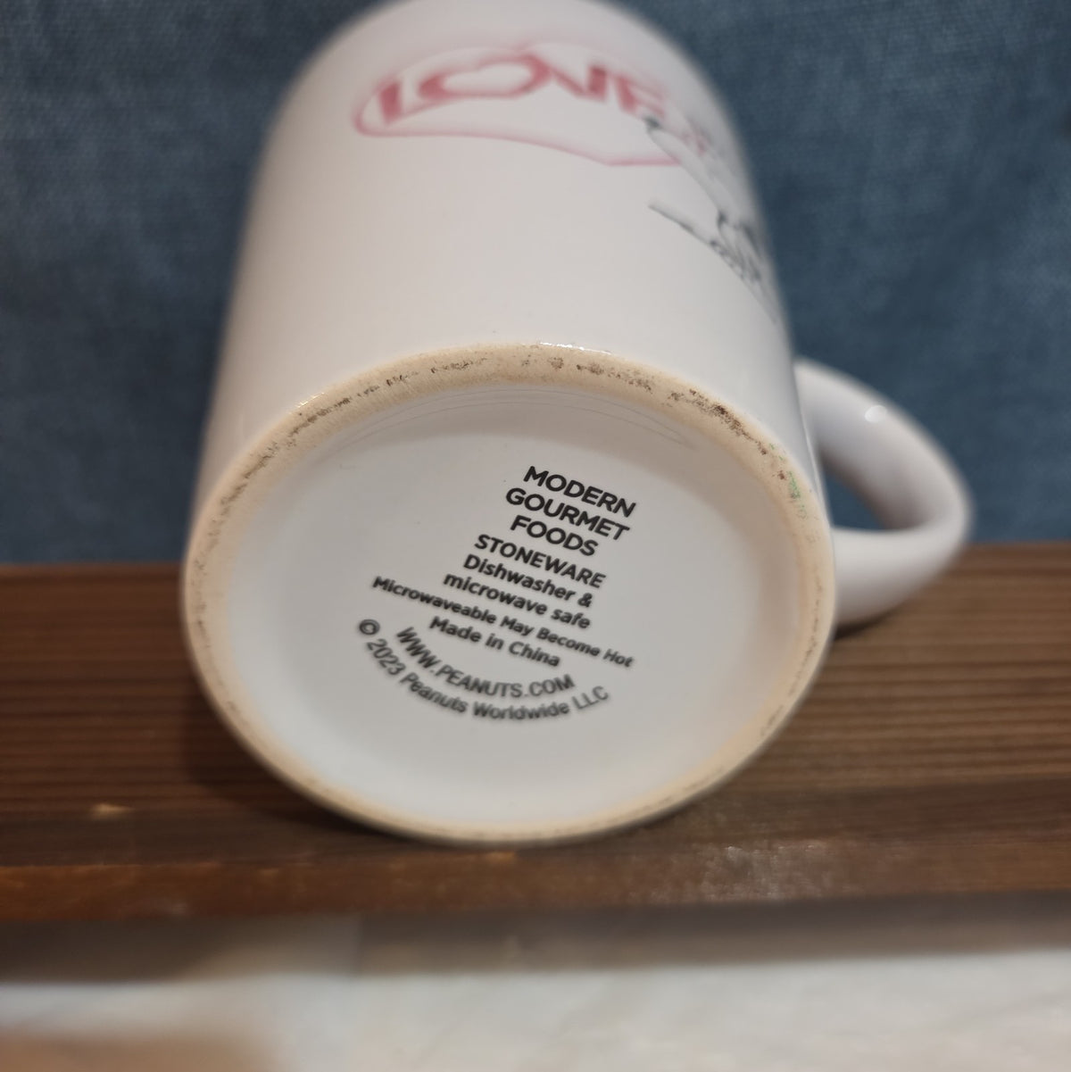 Peanuts Snoopy Love Smak 16oz Ceramic Mug Woodstock Heart Cartoon Valentine