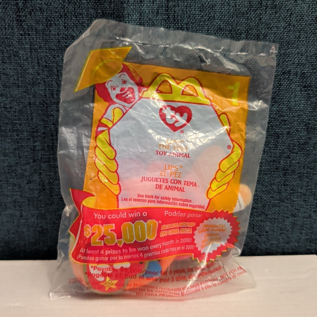 Ty McDonald’s Teenie Beanie Baby Lips the Fish #1 2000 Sealed New in Bag Vintage