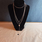 Fashion Silver Tone Multi Tier Lariat Disc Necklace Boho NIP X002Q3ZYJ