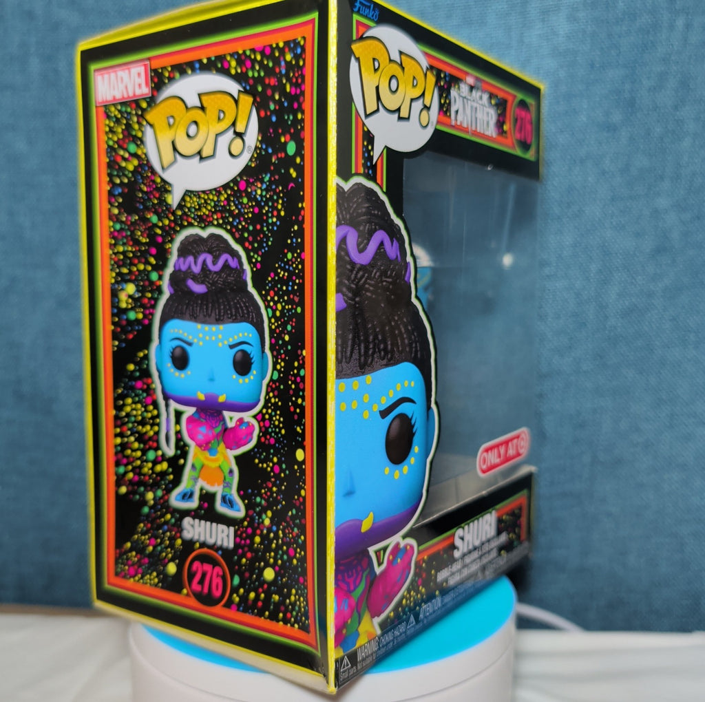 Funko Pop Marvel Shuri Blacklight Target Exclusive #276 in Box with Protector