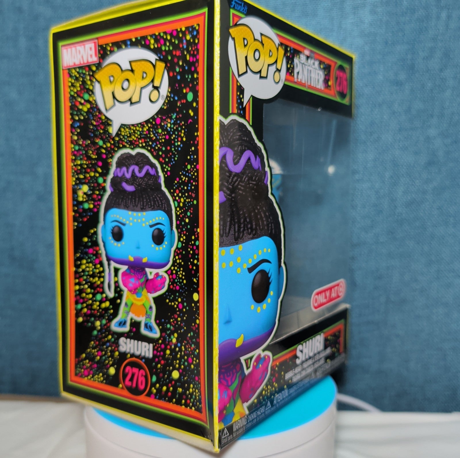 Funko Pop Marvel Shuri Blacklight Target Exclusive #276 in Box with Protector