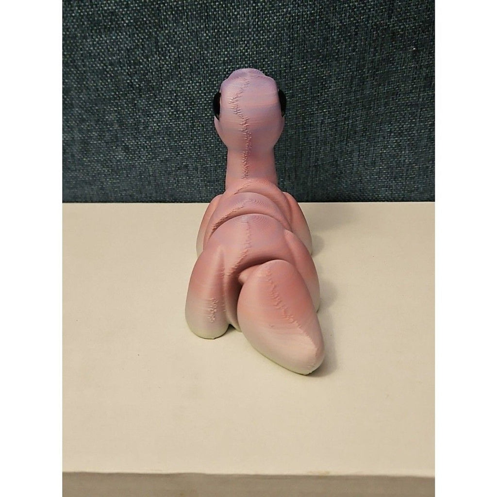 Mini Articulated Brontosaurus Fidget Toy | 3D Printed Dinosaur | Pink Purple