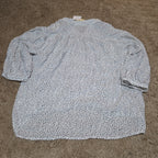 Grand & Greene Blouse Womens XL Speckled Print V-Neck Long Sleeve NWT Shirt