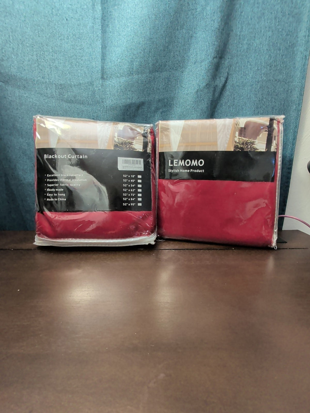 LEMOMO Red Blackout Curtains Set of 2 | 52" x 54" Thermal Insulated
