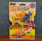 Inc 3D Dinosaur Erasers Set 5-Pack Latex-Free Kids