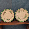 Spode Christmas Tree S3324 England 5.75" Saucers Set 2 Vintage