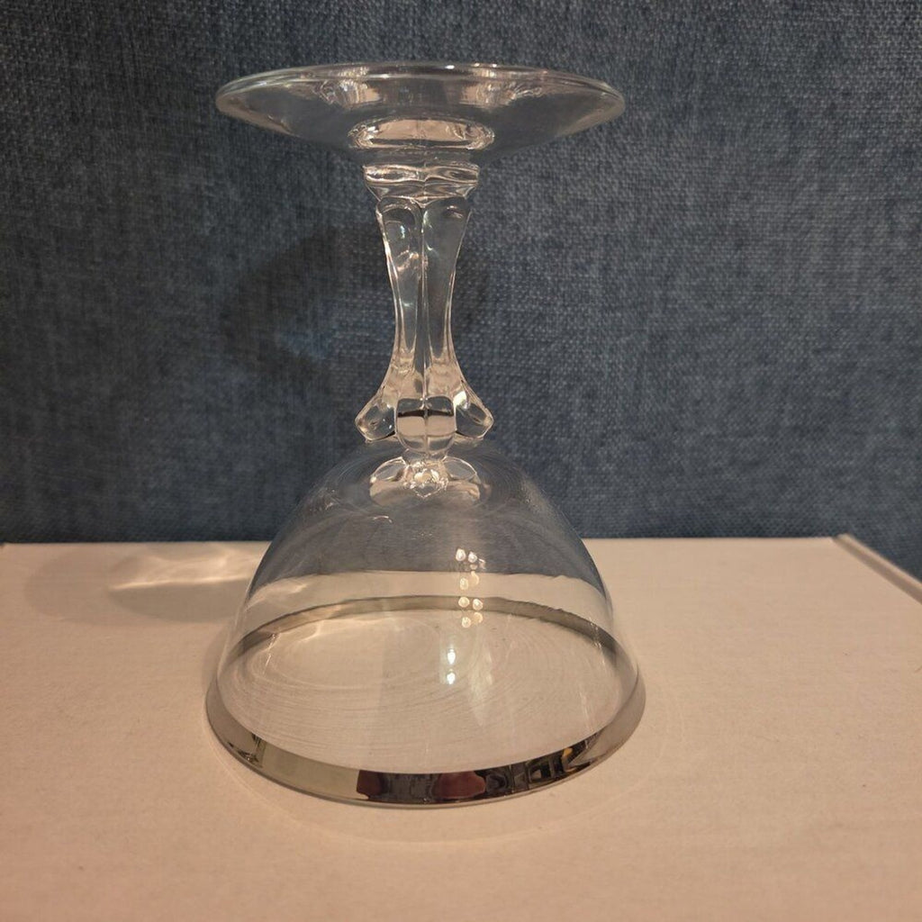 Tiffin Franciscan Brookmar Platinum Rim Champagne Coupe Sherbet Glass Set of 5