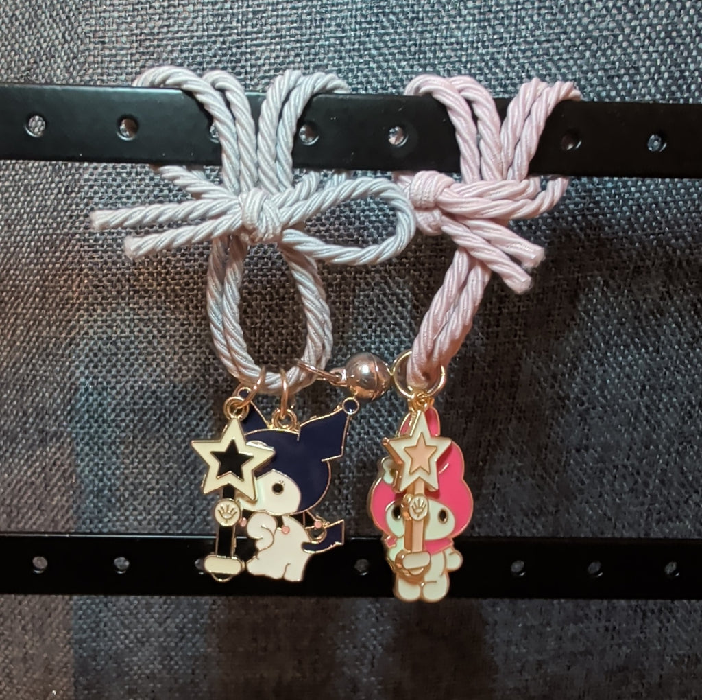 Kuromi My Melody Magnetic Friendship Bracelet Set Enamel Kawaii Y2K  OS