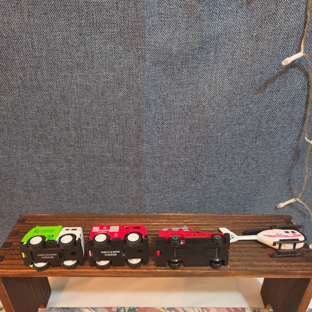 City Rescue Toy Vehicle Lot 4 Fire Truck Copter
