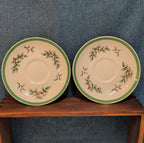 Spode Christmas Tree S3324 England 5.75" Saucers Set 2 Vintage