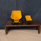 Toy Dump Truck Lot of 2 CAT & DIG 2500 Plastic Sandbox Vehicles