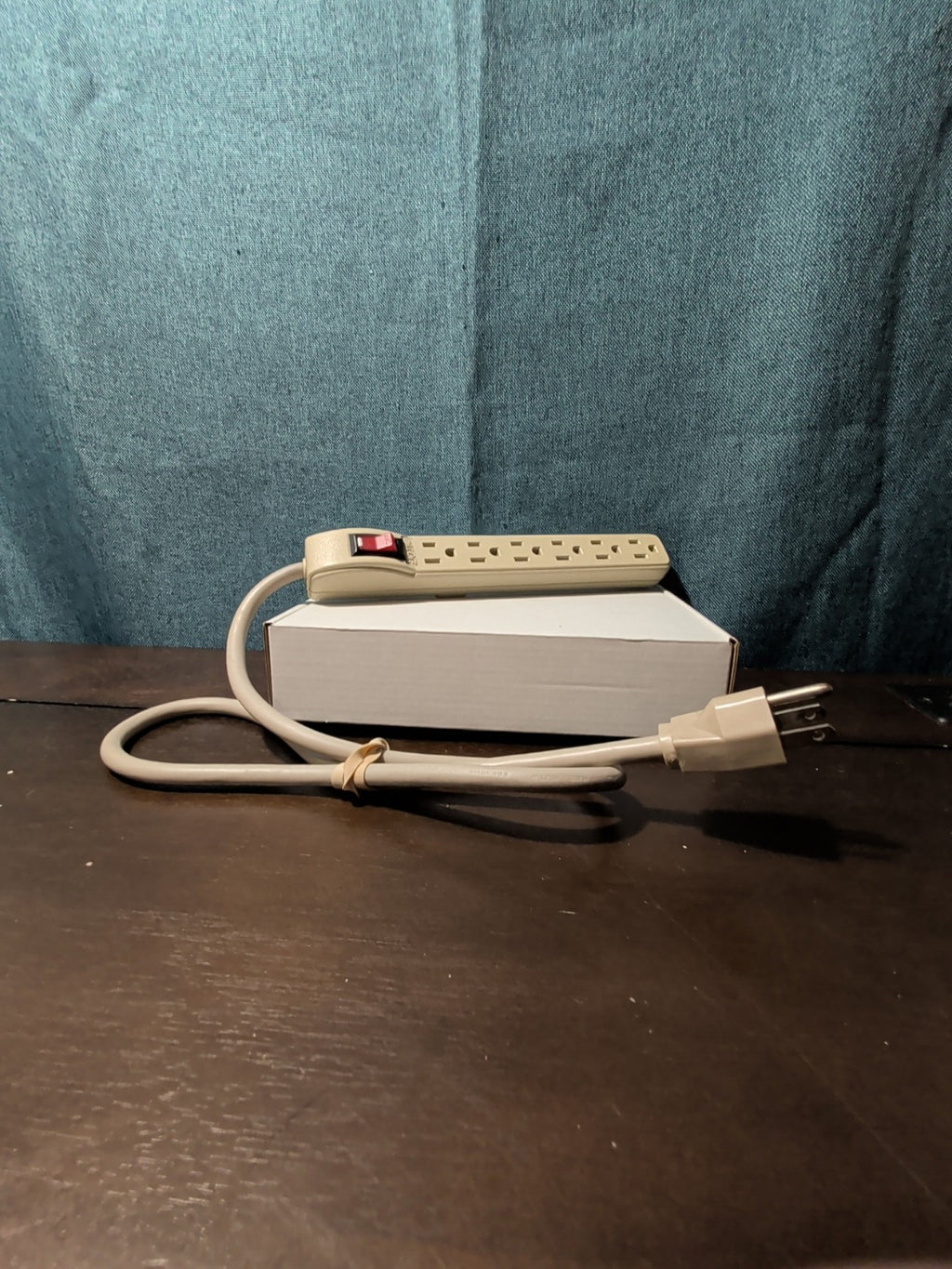 6-Outlet Power Strip Surge Protector 4 Ft Cord 15A Circuit Breaker Switch White
