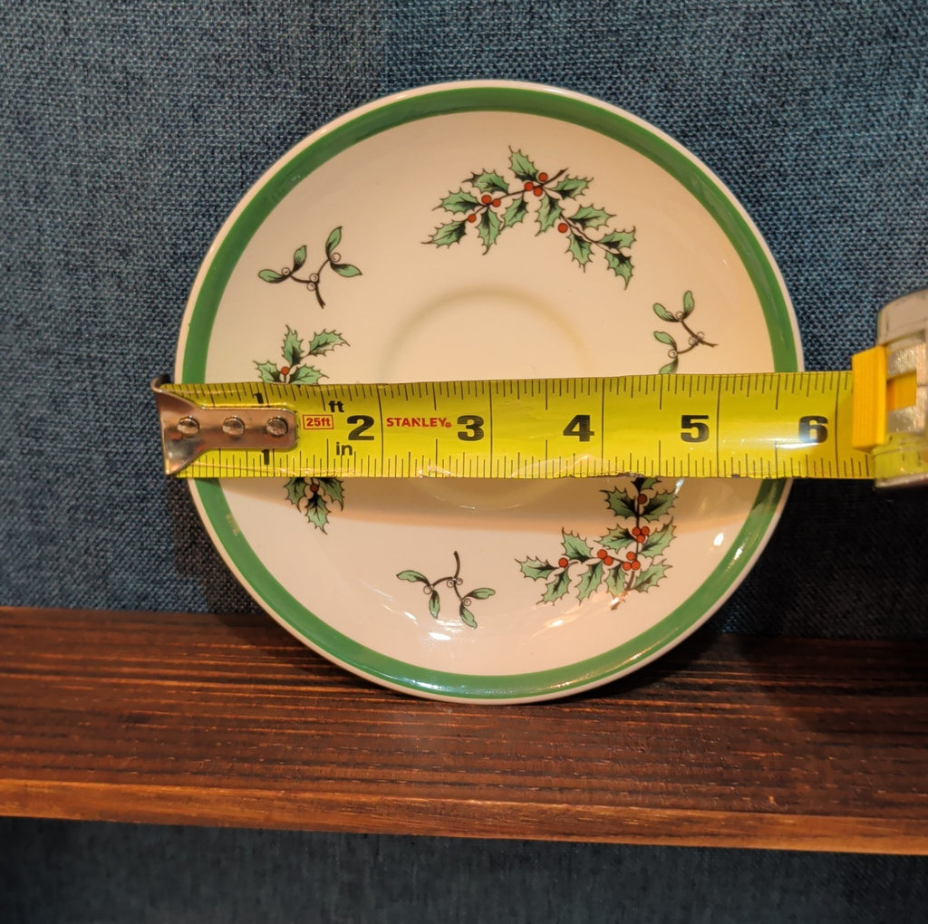 Spode Christmas Tree S3324 England 5.75" Saucers Set 2 Vintage