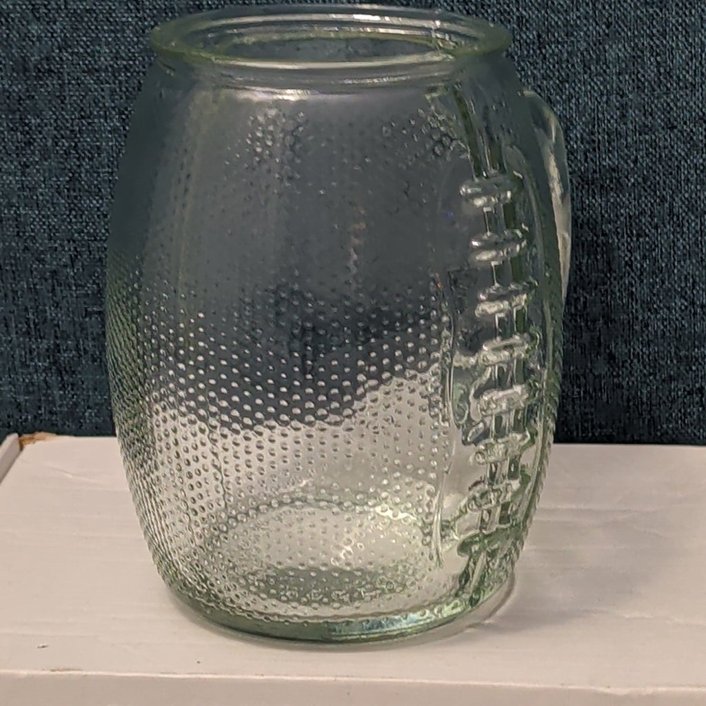 Home Essentials FOOTBALL Glass Mug XL 36 oz Textured Pigskin Beer Stein Gameday