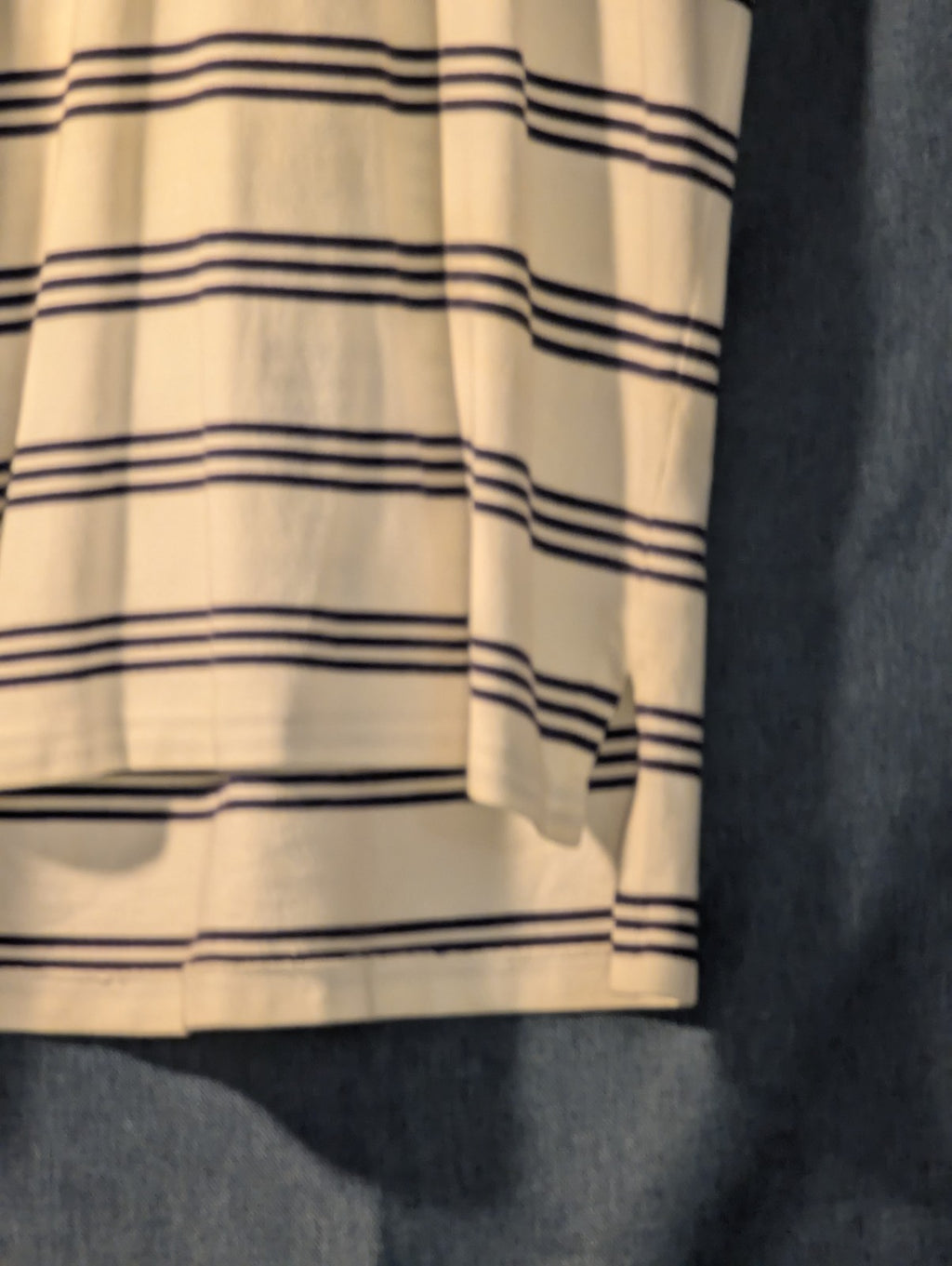 Vintage 90s Polo Ralph Lauren Shirt Men's Large Cream Navy Stripe 