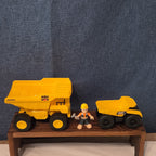 Toy Dump Truck Lot of 2 CAT & DIG 2500 Plastic Sandbox Vehicles