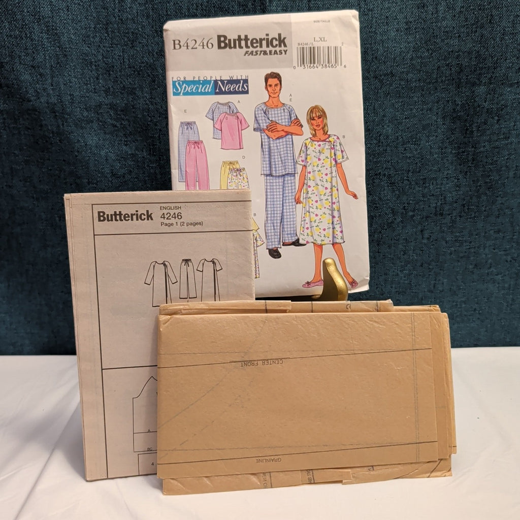 Butterick B4246 Sewing Pattern Adaptive Special Needs Gown Pants Unisex