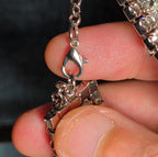 Beautiful Vintage Rhinestone Bracelet 7” w/Safety Chain   403J