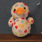 Way To Celebrate Duck Plush Heart Print Pastel Kawaii