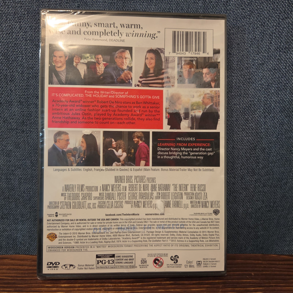 Warner Bros The Intern DVD Movie De Niro Hathaway