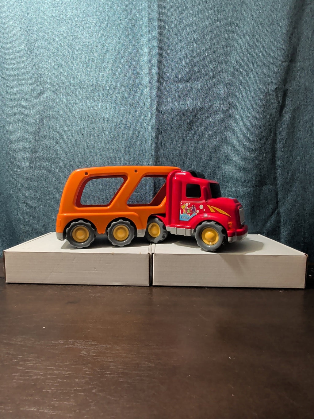 Big Toddler Semi Truck Car Hauler Toy Vehicle Lights & Sounds Transport Trailer