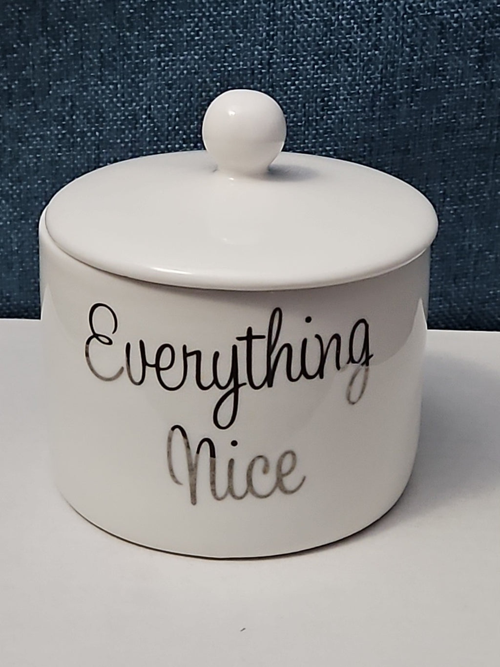 Ceramic Sugar Bowl with Lid | "Sugar & Spice"