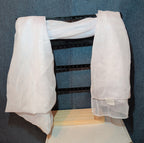 White Chiffon Evening Shawl Wrap Capelet Bridal Pre-Owned 67x21