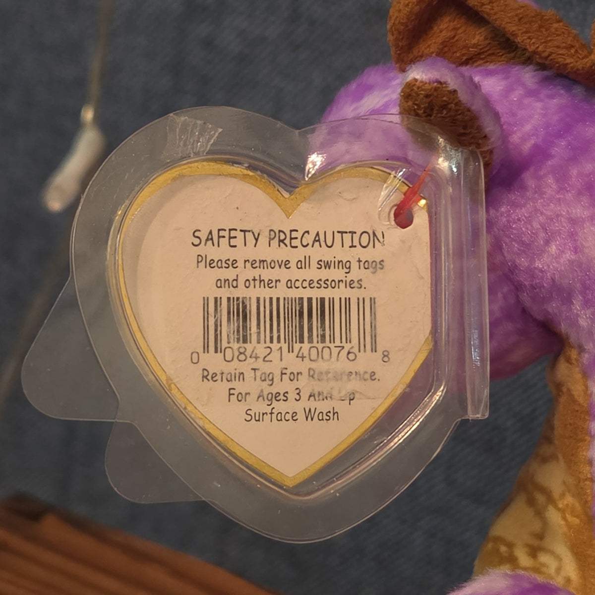 Ty Beanie Baby Legend Purple Dragon Plush Gold Wings 2003