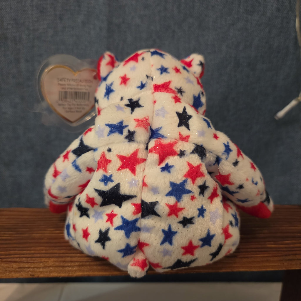 Ty Beanie Baby Red Patriotic Star Bear Plush 2003