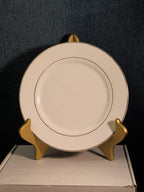 Home Essentials China Salad Plate White with Gold Rim Elegant Replacement