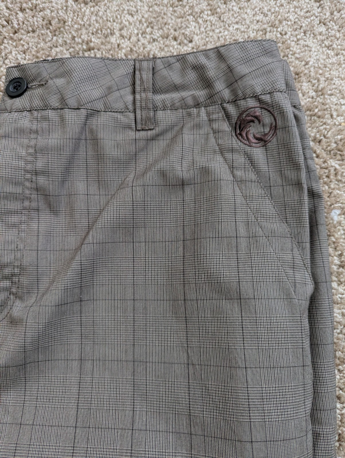 O'Neill Hybrid Boardshorts Men's Size 34 Gray Plaid Swim Trunks Walker Shorts
