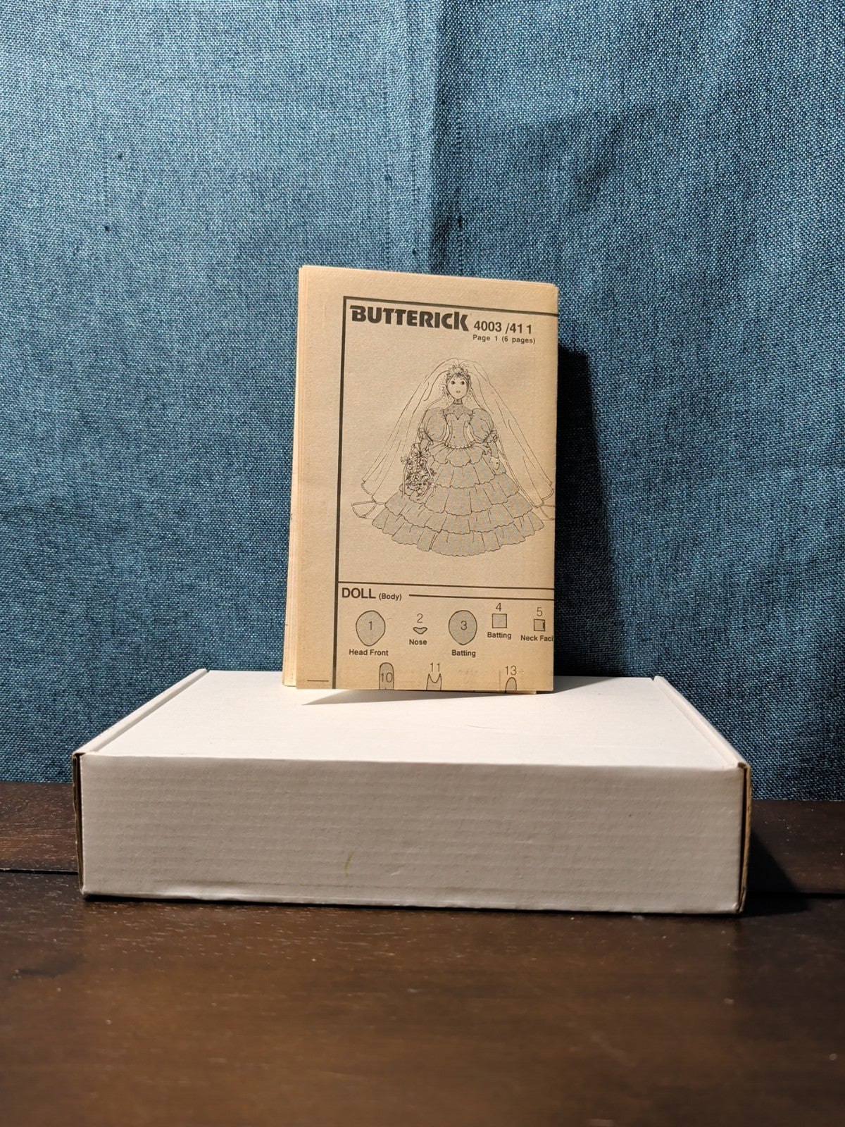 Vintage Butterick 4003 Pattern 1986 22" Sof-Porcelain Bride Doll & Gown UNCUT