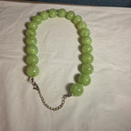 Chunky Bead Necklace Marbled Green Acrylic Retro Y2K PreOwned