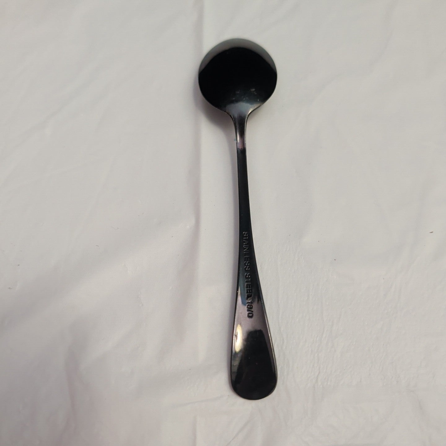 Set of 7 Black Stainless Steel Spoons 18/0 Modern Flatware Teaspoons Clean