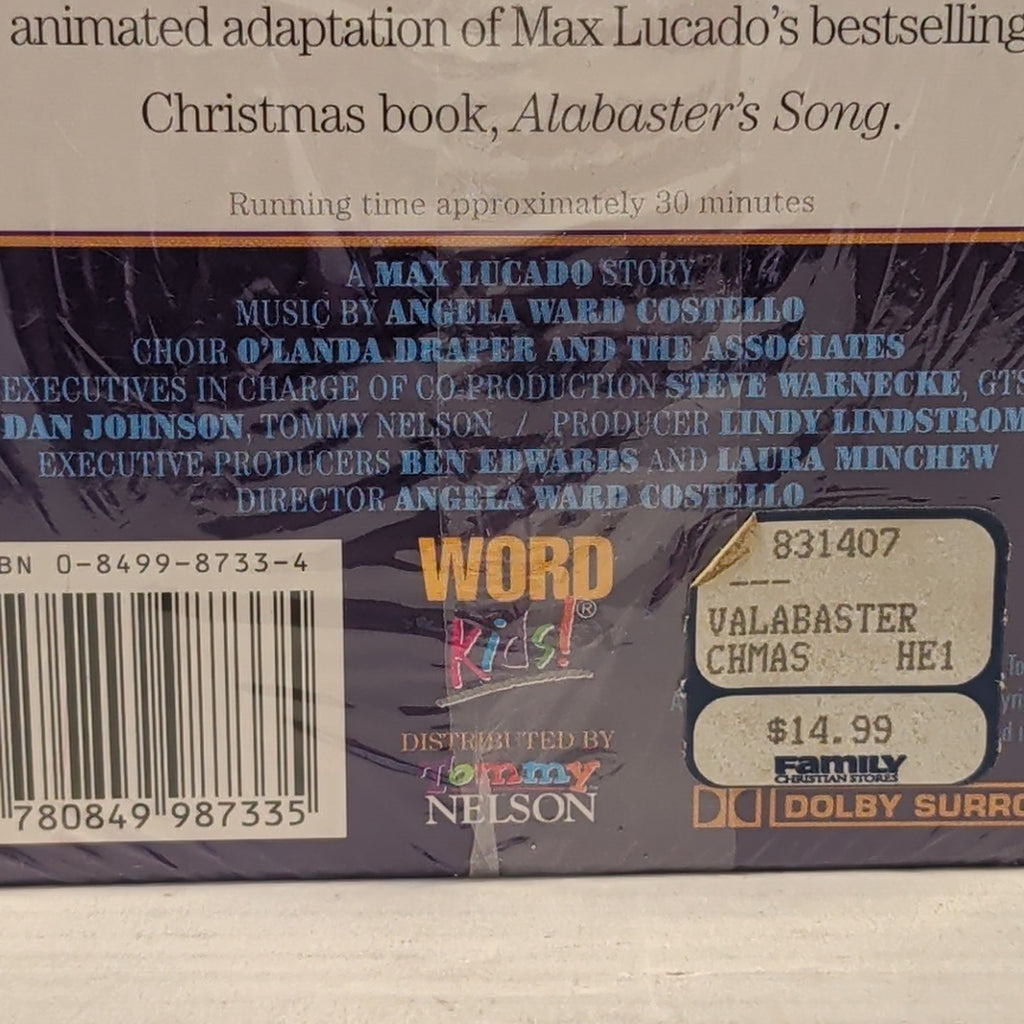 Alabaster's Song VHS Max Lucado Christmas Story Animated NEW SEALED Word Kids