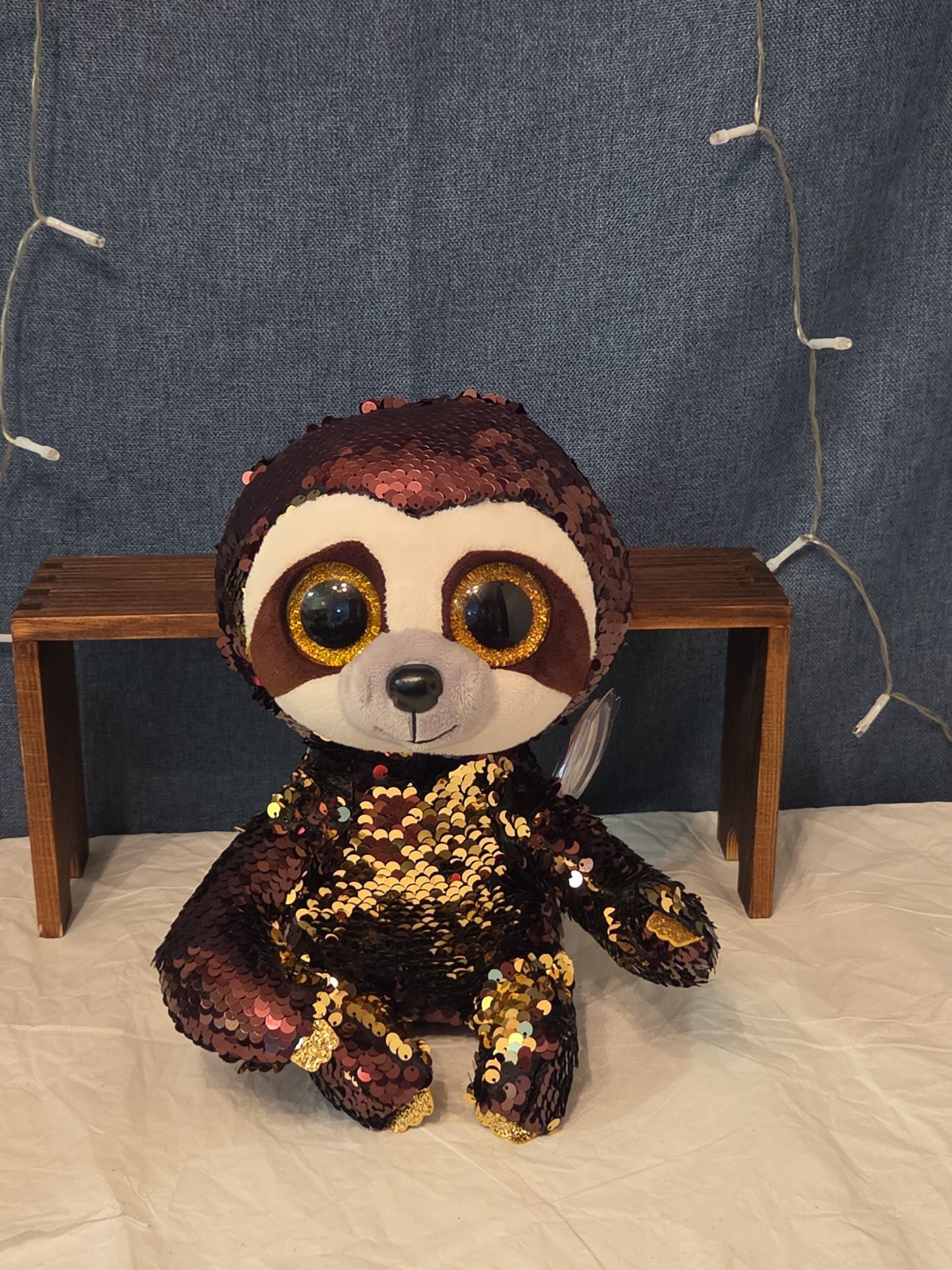 Limited TY Flippables Dangler Sloth 9" Sequin Plush WT