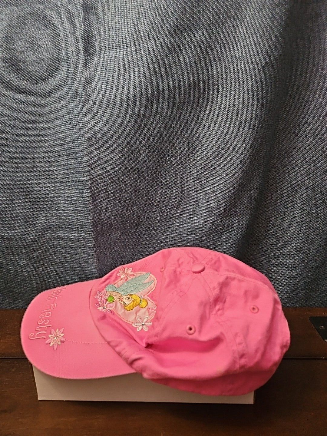 Disney Tinker Bell Hat Pink Baseball Cap "Cute but Feisty" Y2K Embroidered