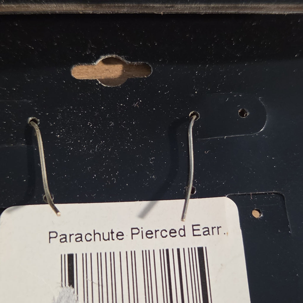 Traci Lynn Parachute Drop Earrings Silver Tone Brushed Dangle